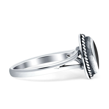Marquise Twisted Rope Split Shank Oxidized Black Onyx 925 Sterling Silver Wholesale
